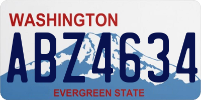 WA license plate ABZ4634