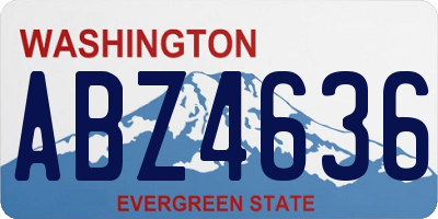 WA license plate ABZ4636