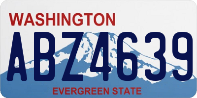WA license plate ABZ4639