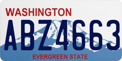 WA license plate ABZ4663