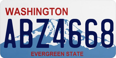 WA license plate ABZ4668