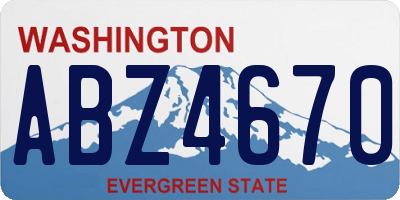 WA license plate ABZ4670