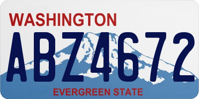 WA license plate ABZ4672