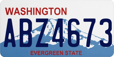 WA license plate ABZ4673