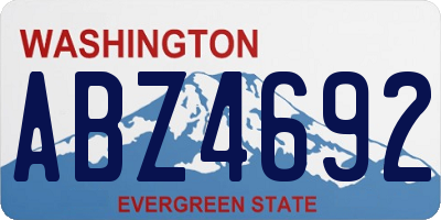 WA license plate ABZ4692