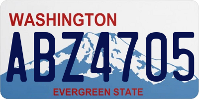 WA license plate ABZ4705