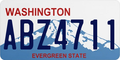 WA license plate ABZ4711