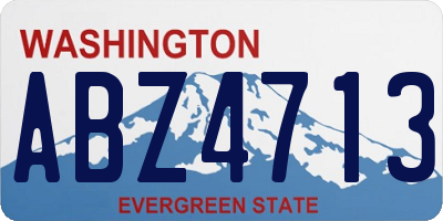 WA license plate ABZ4713