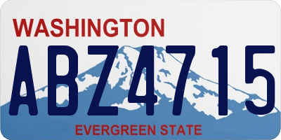 WA license plate ABZ4715