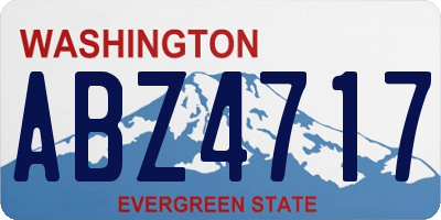 WA license plate ABZ4717