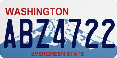 WA license plate ABZ4722