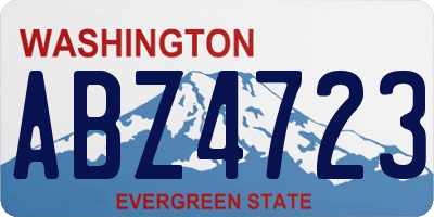 WA license plate ABZ4723