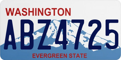 WA license plate ABZ4725