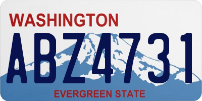 WA license plate ABZ4731