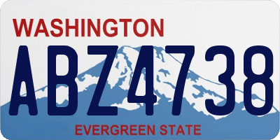 WA license plate ABZ4738