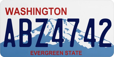 WA license plate ABZ4742