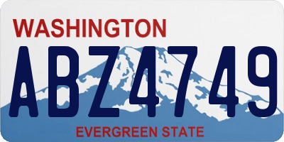 WA license plate ABZ4749