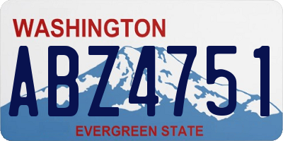 WA license plate ABZ4751