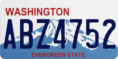 WA license plate ABZ4752