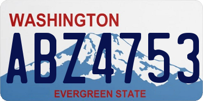 WA license plate ABZ4753