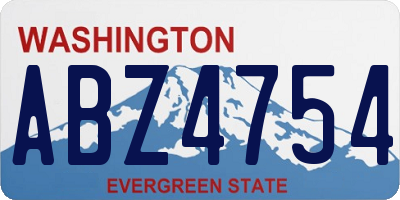 WA license plate ABZ4754