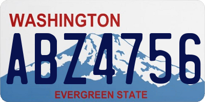 WA license plate ABZ4756