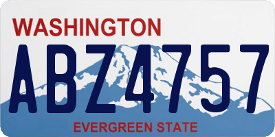 WA license plate ABZ4757