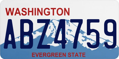 WA license plate ABZ4759