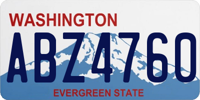 WA license plate ABZ4760