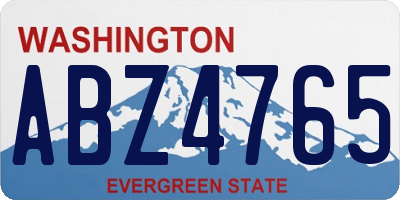 WA license plate ABZ4765
