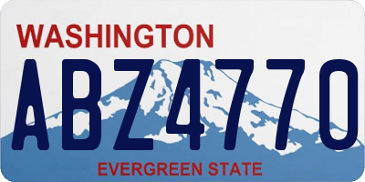 WA license plate ABZ4770