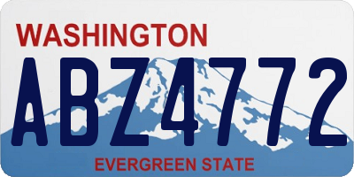 WA license plate ABZ4772