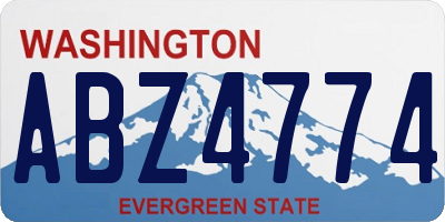 WA license plate ABZ4774
