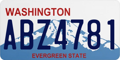 WA license plate ABZ4781