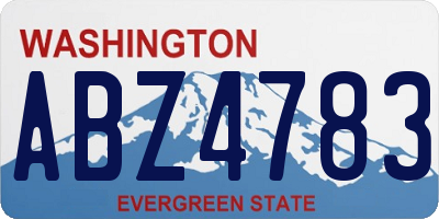 WA license plate ABZ4783