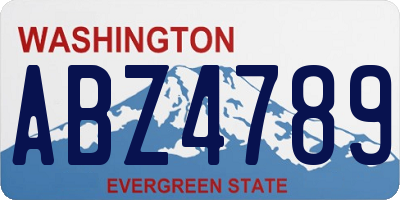 WA license plate ABZ4789