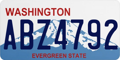 WA license plate ABZ4792