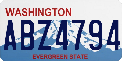 WA license plate ABZ4794
