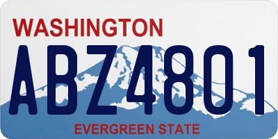 WA license plate ABZ4801