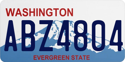 WA license plate ABZ4804