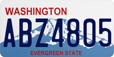 WA license plate ABZ4805