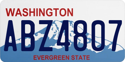 WA license plate ABZ4807