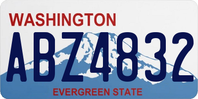 WA license plate ABZ4832