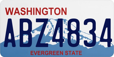 WA license plate ABZ4834