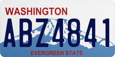 WA license plate ABZ4841