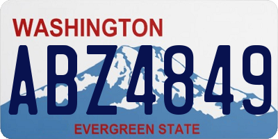 WA license plate ABZ4849