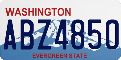 WA license plate ABZ4850
