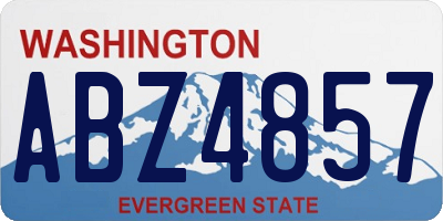 WA license plate ABZ4857