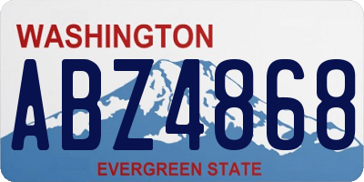 WA license plate ABZ4868