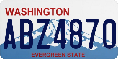 WA license plate ABZ4870